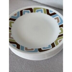 Corelle Vitrelle SQUARED Geometric 10 Plates 6 3/4” Bread & Butter Plates